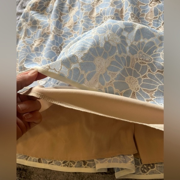 NWT Floral Soft Blue Lace Cap Sleeve Dress Mini Sz 7, Juniors, Women’s Small - Picture 14 of 15